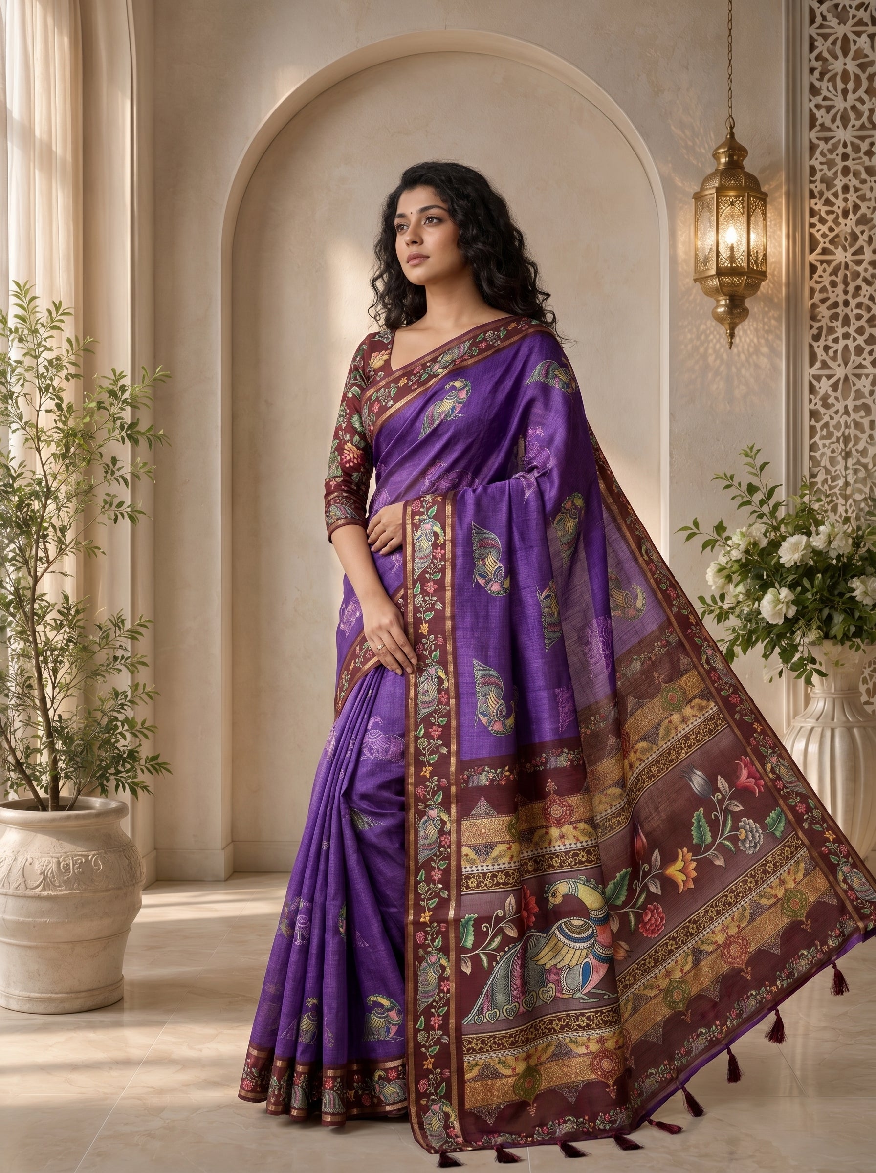 Abeer Kota Doriya Saree – Royal Purple