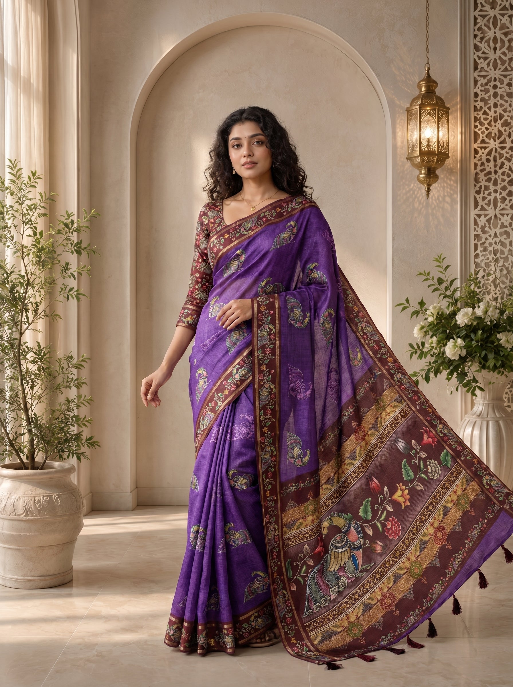 Abeer Kota Doriya Saree – Royal Purple