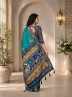 Abeer Kota Doriya Saree – Teal Blue