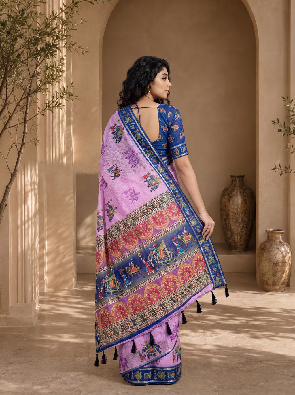Rajvansh Kota Doriya Saree – Lavender