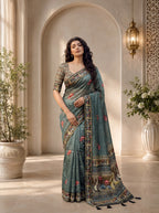 Vihara Kota Doriya Saree – Slate Grey