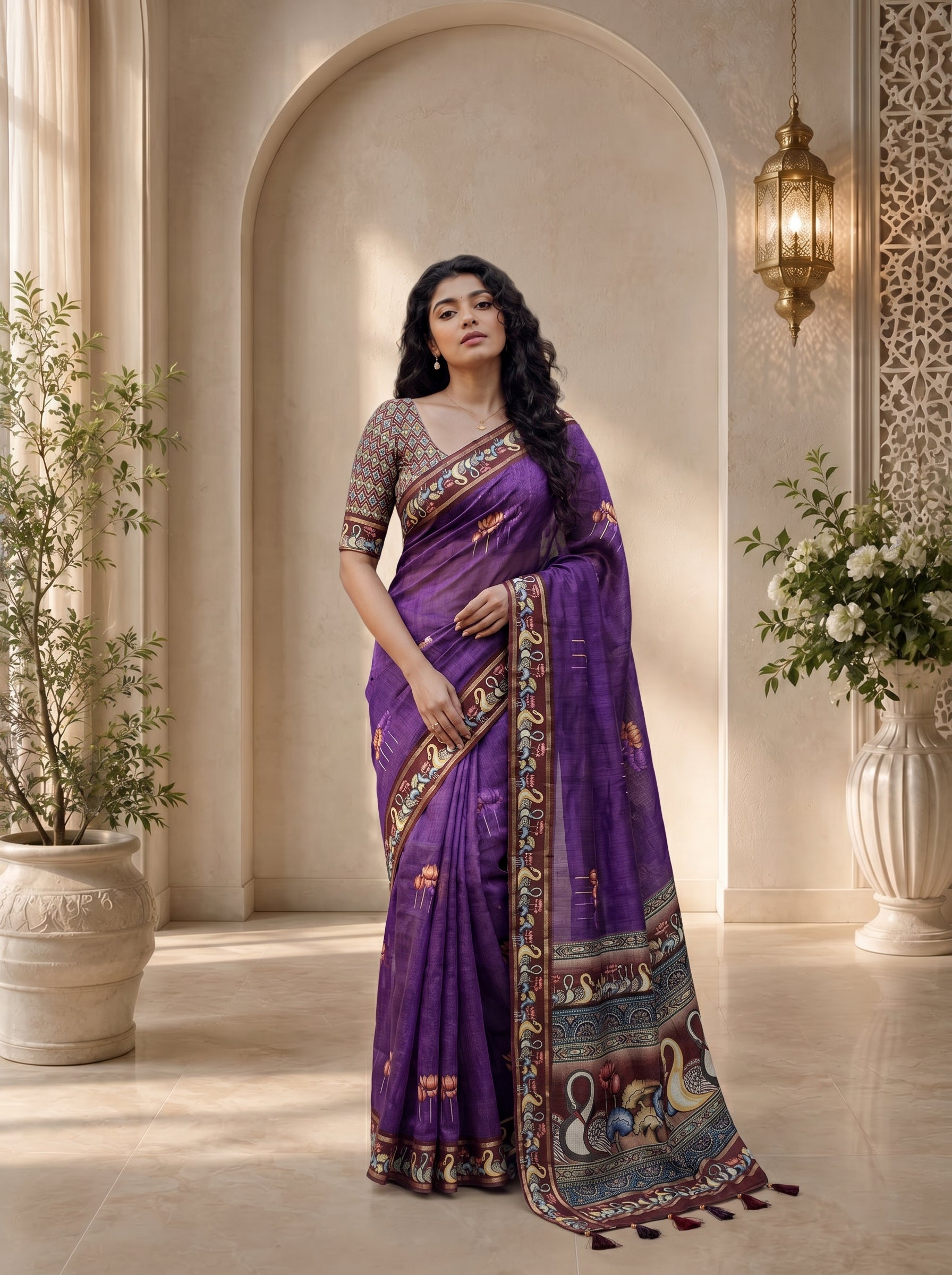 Vihara Kota Doriya Saree – Royal Purple