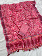 Multicolor Linen Cotton Saree with Floral Digital Prints