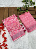 Multicolor Linen Cotton Saree with Floral Digital Prints