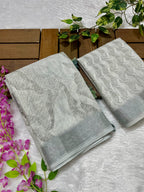 Linen Cotton Saree with Floral Digital Prints