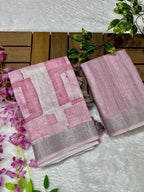 Linen Cotton Saree with Floral Digital Prints