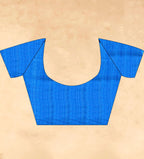 Blue Soft Tussar Silk Saree with Position Pashmina Digital Prints
