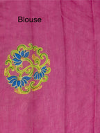 Green Linen Cotton Saree with Kalamkari Digital Prints & Designer Blouse
