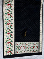 Black Soft Silk Saree with Paithani Digital Print