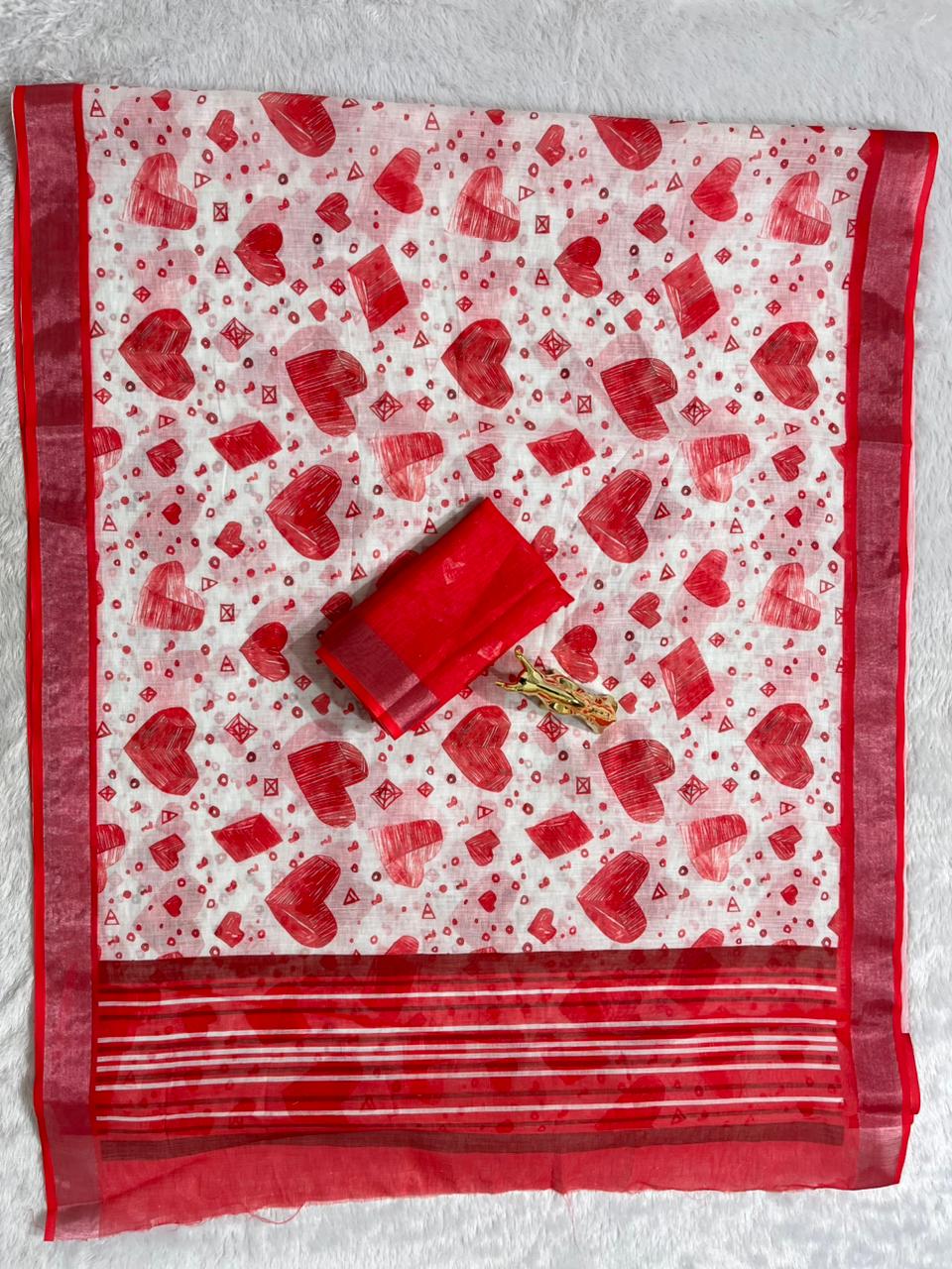 Soft Linen Cotton Saree with Digital Prints