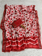 Soft Linen Cotton Saree with Digital Prints