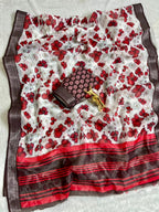 Soft Linen Cotton Saree with Digital Prints