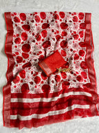 Soft Linen Cotton Saree with Digital Prints