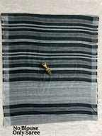 Soft Linen Cotton Saree with Stripe Digital Prints