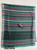 Soft Linen Cotton Saree with Stripe Digital Prints