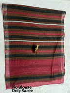 Soft Linen Cotton Saree with Stripe Digital Prints