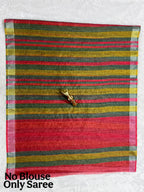 Soft Linen Cotton Saree with Stripe Digital Prints