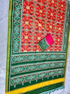 Orange Soft Silk Saree with Patola Digital Prints & Tassel Pallu