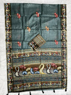 Vihara Kota Doriya Saree – Slate Grey