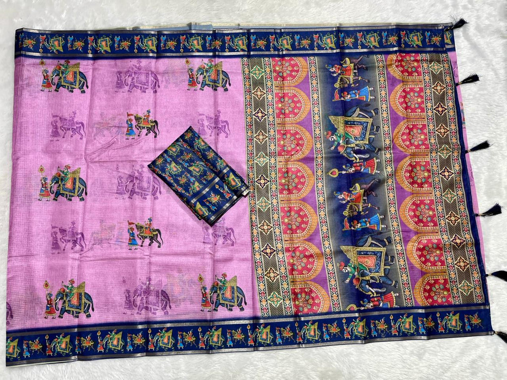 Rajvansh Kota Doriya Saree – Lavender