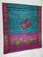 Soft Black Silk Saree with Tanjore Digital Prints