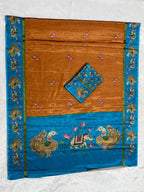 Soft Black Silk Saree with Tanjore Digital Prints
