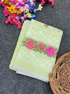 Green Premium Pure Kota Doriya Saree with Multi-Thread Embroidery