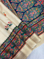 Varnesha Tussar Silk Saree – Cream Heritage Digital Print