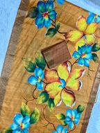 Aarini Tussar Feel Silk Saree – Amber Blossom
