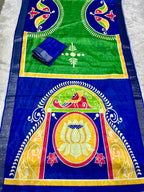 Aarini Tussar Feel Silk Saree – Royal Lotus Bloom