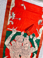 Aarini Tussar Feel Silk Saree – Vermilion Divine