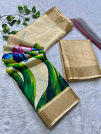 Aarini Tussar Feel Silk Saree – Ivory Iris
