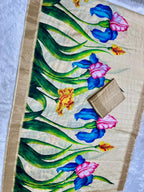 Aarini Tussar Feel Silk Saree – Ivory Iris