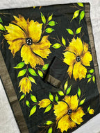 Aarini Tussar Feel Silk Saree – Midnight Blossom