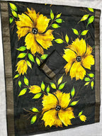 Aarini Tussar Feel Silk Saree – Midnight Blossom