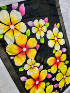 Aarini Tussar Feel Silk Saree – Black Bloom