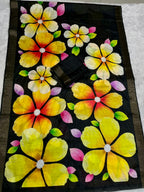 Aarini Tussar Feel Silk Saree – Black Bloom