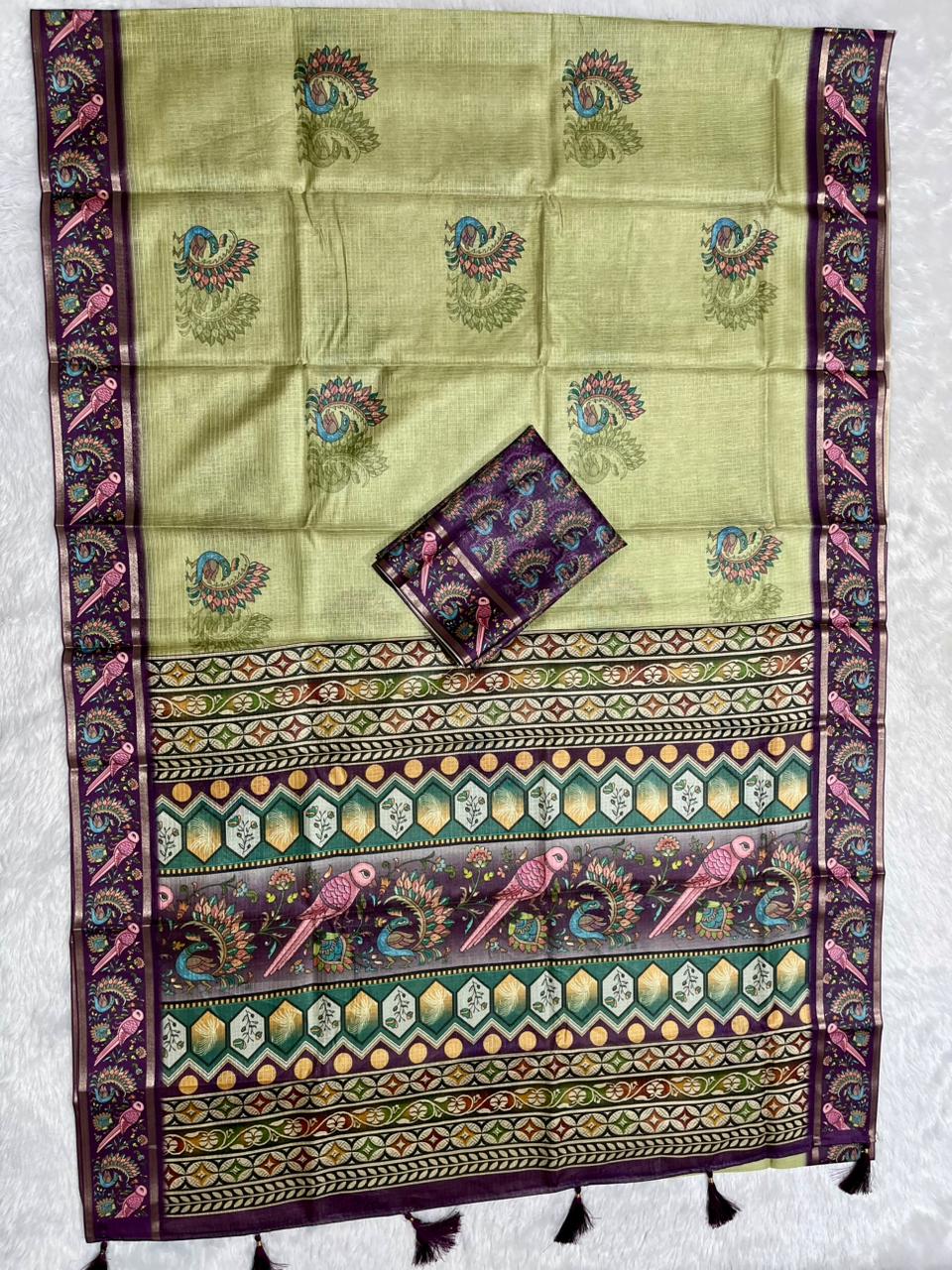 Mayuri Soft Kota Doriya Saree - Green