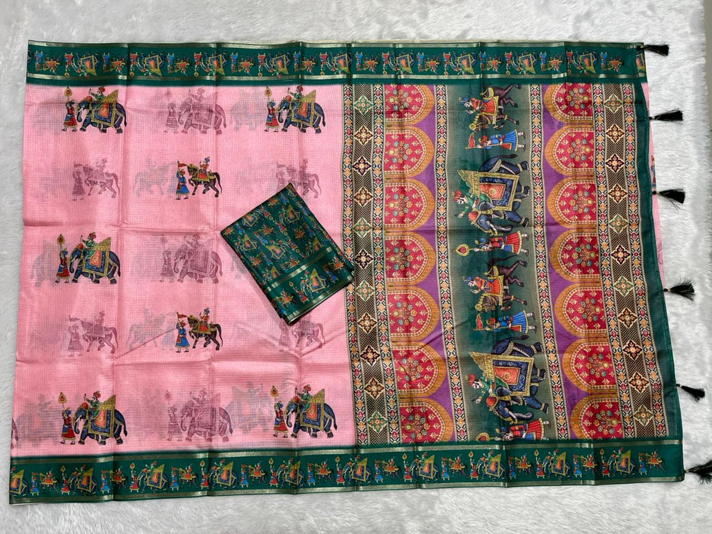 Rajvansh Kota Doriya Saree – Blush Pink
