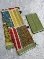Varnika Cotton Blend Saree – Green 6