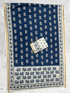 Zariya Cotton Blend Saree – Navy Blue