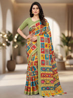Varnika Cotton Blend Saree – Green 3