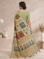 Varnika Cotton Blend Saree – Green 5