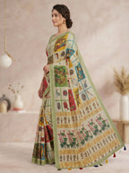 Varnika Cotton Blend Saree – Green 5